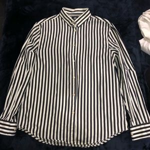 Black & White Striped Button-Up